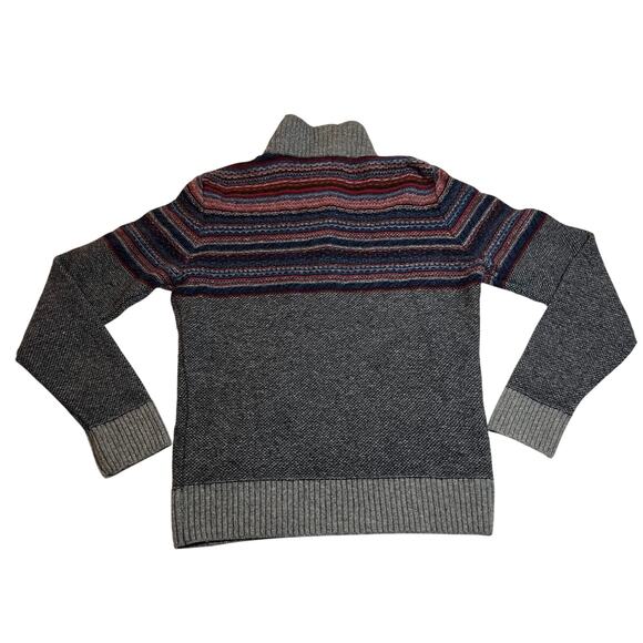 Gianetti Men's 1/4 Zip Pullover Sweater Size Large Wool Blend Multicolor Preppy - Picture 2 of 7